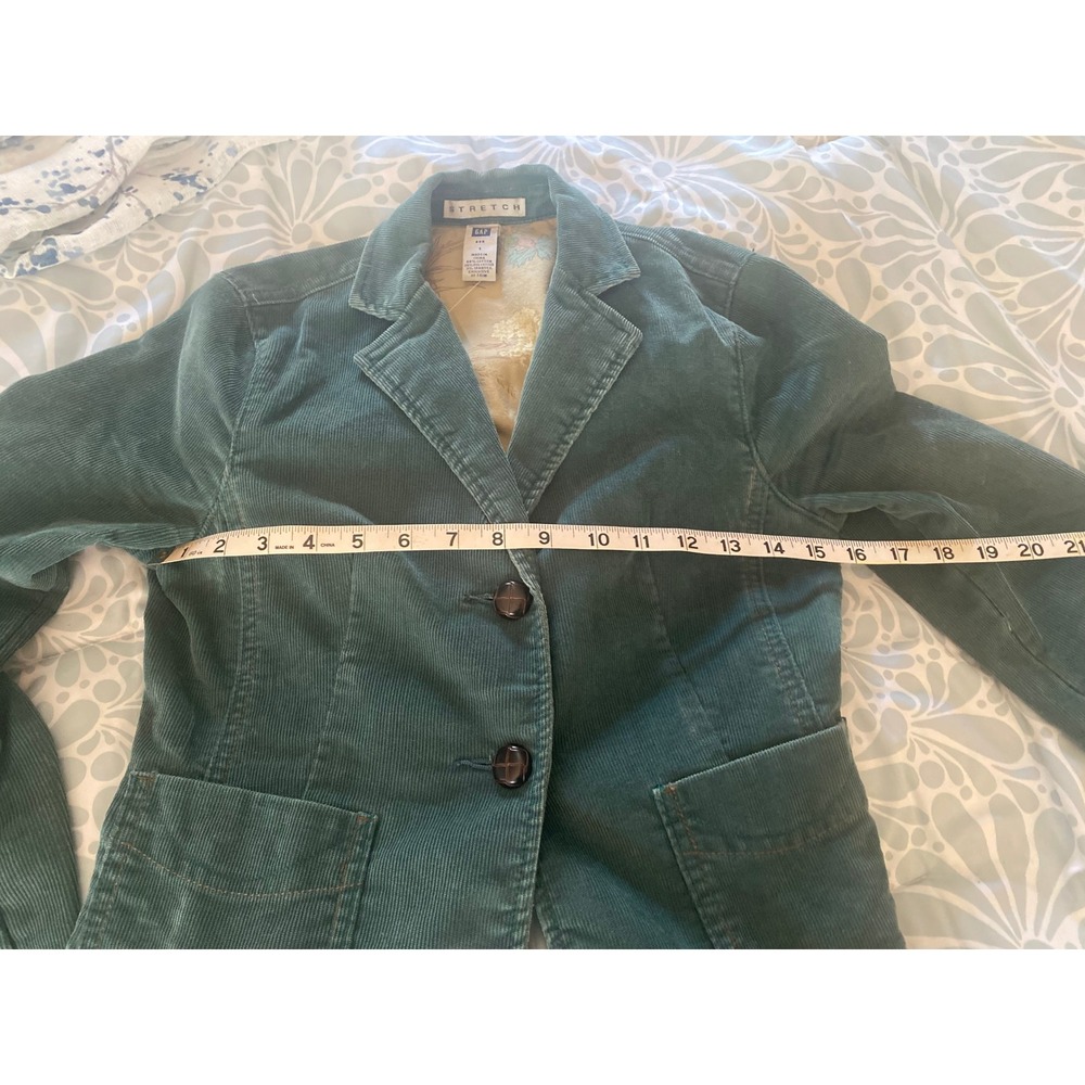 GAP Stretch Vintage Corduroy Y2K Blazer Jacket Forest Green Women's Size 1 - Picture 4 of 5